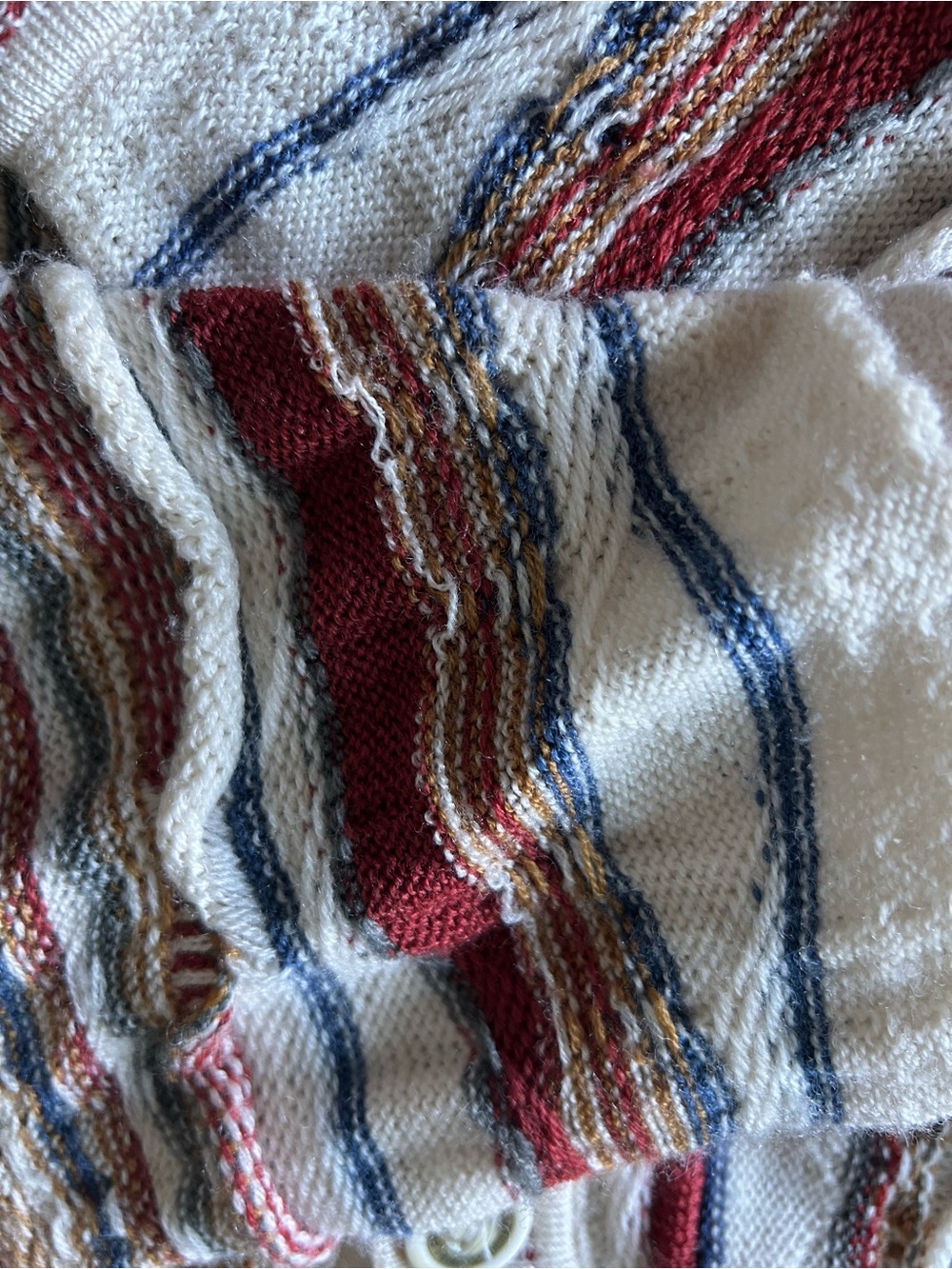 Purely Australian Colorful Textured 3D Wool Coogi-Style Sweater Cardigan Medium - Picture 8 of 8